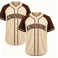 Kaos Jersey Baseball Pria Kancing Depan Lengan Pendek 100% Poliester Warna Kontras Polos Kancing Depan Kaos Jersey Baseball
