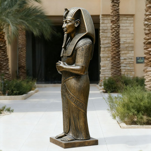 Sculpture <span class=keywords><strong>en</strong></span> bronze coulé personnalisable de style égyptien antique pour la décoration de jardin d'hôtel, <span class=keywords><strong>statue</strong></span> du pharaon roi Toutankhamon debout - Product Image 2