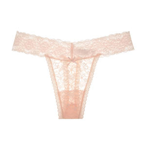 Tanga de encaje transparente para <span class=keywords><strong>mujer</strong></span>, bragas sexys de cintura baja, talla grande, venta directa de fábrica - Product Image 4
