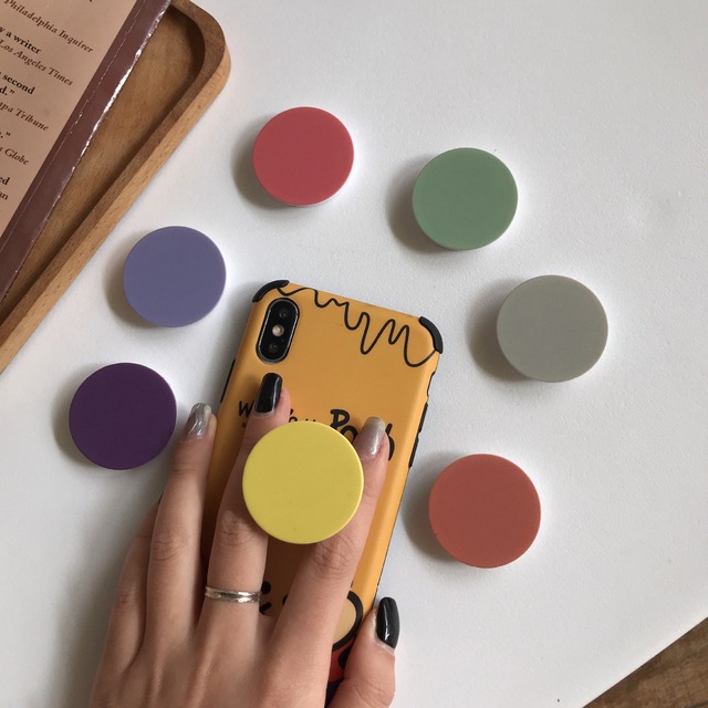 Fashion Solid Color Phone Stand Grip Tok Multifunctional Round Shape Phone Holder