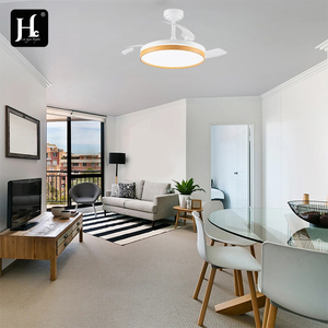 Modern ceiling fan <b>chandelier</b> 48-inch invisible telescopic fan with <b>light</b> and remote control ventilation system - Product Image 6