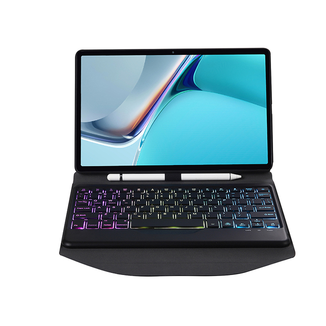 Tablet Wireless Blue Tooth Backlit Keyboard Leather Case with Pencil Holder for Huawei Matepad 11 Inch