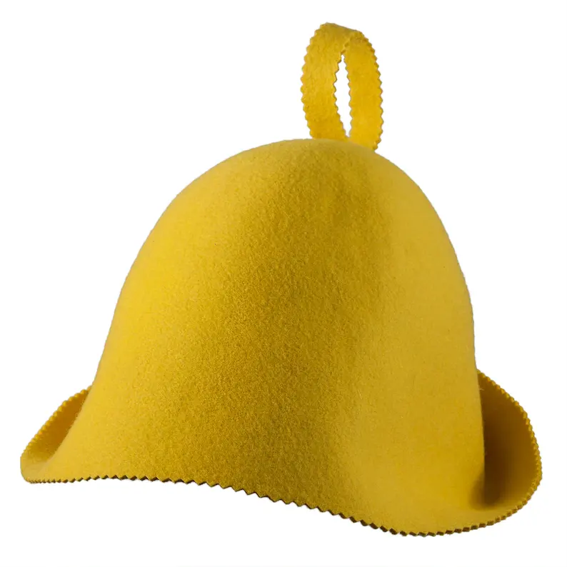 Erkekler ve kadınlar için rus popüler yün keçe sauna şapka özel renk
