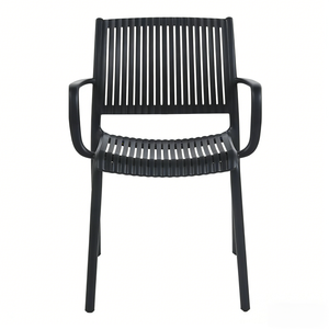 Chaise en plastique <span class=keywords><strong>bon</strong></span> <span class=keywords><strong>marché</strong></span> et durable pour la maison avec accoudoirs, chaises en plastique en solde, chaise de salle à manger décontractée simple, crème, petit appartement - Product Image 4