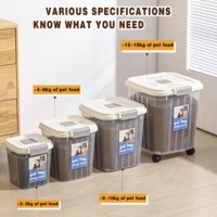 Conteneur de stockage multifonctionnel pour nourriture pour chien avec roues, couvercle hermétique en plastique, bac à nourriture polygone polyvalent pour animaux de compagnie, matériau PP injecté