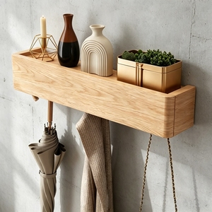 Ganci appendiabiti da parete creativi a scomparsa in legno, invisibili, per bagno, soggiorno, ingresso - Resistenti all'acqua per appendere vestiti - Product Image 4