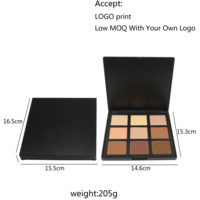 Palette de maquillage en poudre pressée, marque privée, 9 couleurs, Contour du visage, fond de teint