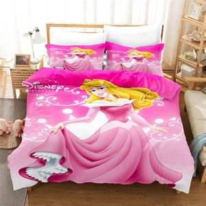 Factory Custom 3d Printed Cartoon Princess Girl's Luxury Designer Bed Sheet <b>Duvet</b> Cover Set <b>Queen</b> King <b>Size</b> Bedding Set - Product Image 2