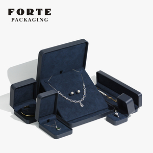 Grande conjunto jóias caixa de jóias forte escovado couro com logotipo personalizável - Product Image 1