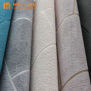 Wallpaper PVC Busa 3D Bata Modern/Wallpaper Suede Marmer Papel Lapisan Dinding - Product Image 1