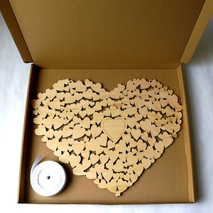 Libro de invitados de boda con forma de corazón, decoración con marco aternativo, libro rústico de madera dulce, suministros de boda para invitados - Product Image 5