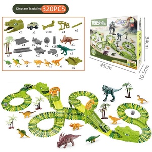 Juguetes <span class=keywords><strong>de</strong></span> Pista <span class=keywords><strong>de</strong></span> Dinosaurios DIY, 320 Piezas, Coche Eléctrico sobre Rieles, Combinación Libre, <span class=keywords><strong>Juegos</strong></span> <span class=keywords><strong>de</strong></span> Desarrollo, Rompecabezas Mágico, Set <span class=keywords><strong>de</strong></span> Pista <span class=keywords><strong>de</strong></span> 7.5cm, Paraíso <span class=keywords><strong>de</strong></span> Dinosaurios - Product Image 1
