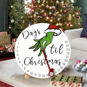Decorazioni Natalizie in Legno, Ornamento Conto alla Rovescia del Grinch, Calendario dell'Avvento, Decorazione da Tavolo e da Appendere <span class=keywords><strong>per</strong></span> la Casa - Product Image 6