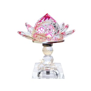 Crystal Lotus <b>Lamp</b> Ornament White Crystal Flameless Religious Activity Candle Holder - Product Image 5