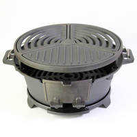 Portable de table Hibachi petit poêle à charbon de bois grilles de barbecue en fonte extérieur