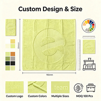 Custom Wholesale 100% Organic Cotton Terry Jacquard Luxury Thick Eco-Friendly Hypoallergenic Bath Beach Towels 450-650gsm