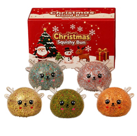 Jouets anti-stress créatifs en forme de renne et de lapin scintillants pour Noël, jouets moelleux de décompression, vente en gros de jouets moelleux