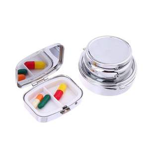 กล่องเก็บยาแบบพกพาสำหรับเดินทาง กล่องจัดระเบียบยาแบบแบ่งช่อง ทำจากโลหะ - Product Image 4
