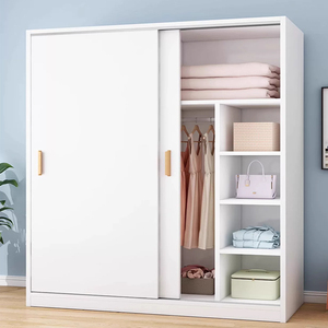 Armoire en bois moderne pour chambre à coucher avec porte coulissante dissimulée, <span class=keywords><strong>meuble</strong></span> <span class=keywords><strong>de</strong></span> <span class=keywords><strong>rangement</strong></span> multifonctionnel - Product Image 5