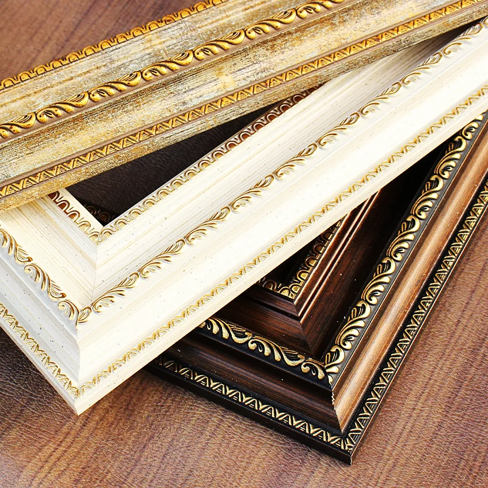 Grand cadre en bois de luxe pour peinture à l'huile européenne vintage Cadre en bois baroque doré classique