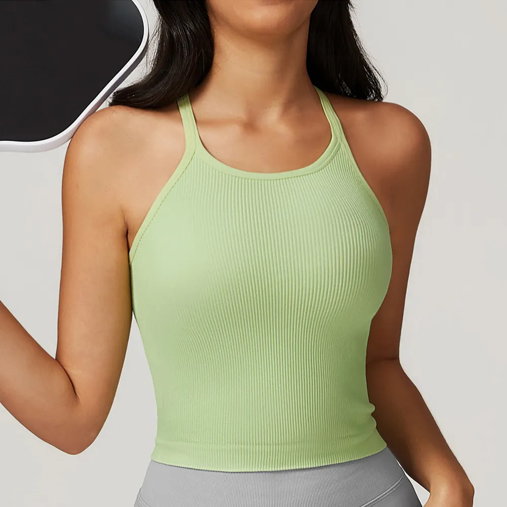 Hete Sexy Vrouwen Gym Naadloze Yoga Vest Snel Droog Sport Hoge Intensiteit Running Beauty Back Fitness Tops Dragen
