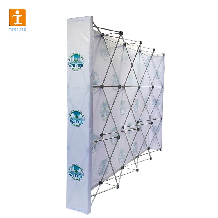 Khuyến Mãi Xách Tay Backdrop Tùy Chỉnh Vải Pop Up Booth Quảng Cáo Triển Lãm Thương Mại Triển Lãm Tường Display Stands Banner