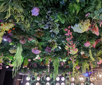 Mur végétal artificiel pour plafond de restaurant, décoration artificielle, plante araignée, pteridophytes, verdure tridimensionnelle
