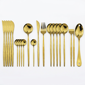 Wholesale Eco-Friendly Modern Design Stainless Steel Flatware Sets with <b>Mirror</b> Polish <b>Plastic</b> Handles for Business Gifts - Product Image 1