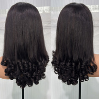 Peluca con cierre de encaje 5x5 HD Wear-Go peluca cabello humano crudo vietnamita doble dibujado alta calidad sin pegamento 250% densidad onda suelta 12A