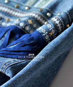 <span class=keywords><strong>Veste</strong></span> en jean avec broderie pour <span class=keywords><strong>femme</strong></span>, nouveau style 2022 - Product Image 3