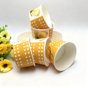 Gobelet à crème glacée en papier jetable personnalisé imprimé 4/6/8/12 oz <span class=keywords><strong>avec</strong></span> couvercle en papier en forme de dôme, vente en gros de gobelets à <span class=keywords><strong>yaourt</strong></span> glacé en papier jetable - Product Image 6