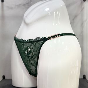 Summer Women's New Lace Underwear Embroidered Side Loop Buckle Comfortable Underwear <b>Thong</b> Triangle Pants - Product Image 3