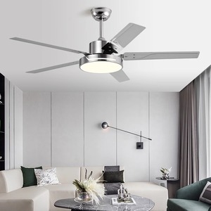 Modern Minimalist <b>Ceiling</b> <b>Fan</b> Light With Led Fixed Blade For Living Room Bedroom 220V Metal Blades - Product Image 3