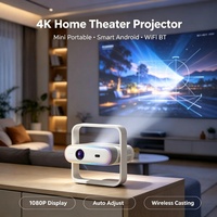 Projecteur Home Cinéma 4K Mini Portable LED Vidéo Beam Android Smart Wifi BT 1080P Auto-ajustable Mini Projecteur