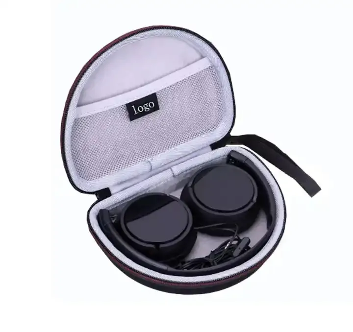 Custom EVA Headphone Hard Shell Zipper Handle Case Waterproof Storage Outdoor Earbud Earphone Box Travel Headphone Bag