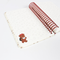SYCC A7 - Mini Libreta Espiral con Diseño de Leopardo y Osito, 100 Hojas, Cubierta de Papel, Bonito Dibujo Animado de Animales, para Uso Diario Escolar, Regalo