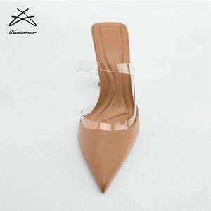 Sandali ZAR* con <span class=keywords><strong>Tacco</strong></span> <span class=keywords><strong>Basso</strong></span> e Medio Trasparente, Scarpe Sexy a Punta per Donne e Signore, Ciabatte con <span class=keywords><strong>Tacco</strong></span> - Product Image 3