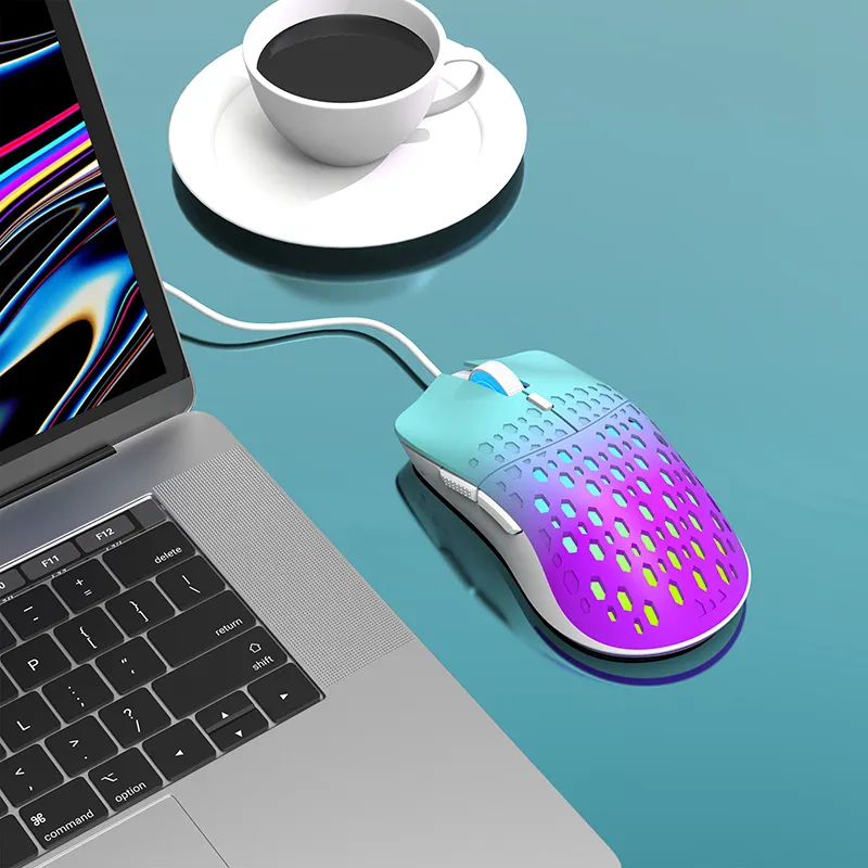 2023 yeni delik tasarım 2.4GHz kablolu oyun fare 3600DPI oyun fare kablolu LED ışık için masaüstü bilgisayar dizüstü oyun fare