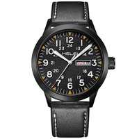 Jam Tangan Quartz Kulit Asli Anti Air dengan Kalender dan Penunjuk Hari, Penjualan Terlaris untuk Pria