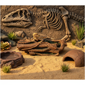 Décoration de terrarium en résine d'arbre, bois creux, cachette réaliste, souche d'arbre pour reptiles - Product Image 4