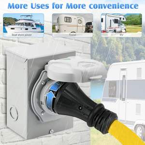 भारी शुल्क नेमा SS2-50P SS2-50R एक्सटेंशन कॉर्ड ट्विस्ट लॉक 6/3 + 8/1 50 amp 15 फीट जेनरेटर पावर कॉर्ड - Product Image 5