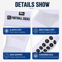 Vente en gros de chaussettes de football antidérapantes pour hommes, chaussettes de sport antidérapantes FS