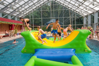 Vente en gros : Toboggan aquatique gonflable commercial 3x4x1.3m, parc aquatique Rock and Roll, parcours d'obstacles flottant pour piscine et lac
