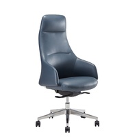 Chaise de bureau SITSTAR BOSS pivotante en cuir PU, réglable en hauteur, avec vérin à gaz classe 3, base en aluminium, design professionnel