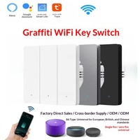 Interrupteur mural intelligent WiFi 2,4 GHz à bouton-poussoir avec commande vocale Alexa et Google Assistant 10A 240V multi-gang IP20