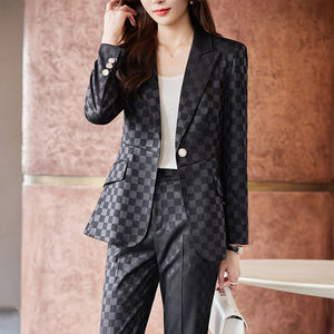 Conjunto de Chaqueta y Pantalón Formal de Negocios para Mujer, Traje de Oficina con Cierre de un Solo Botón y Botón Decorativo, Elegante y Profesional - Product Image 6