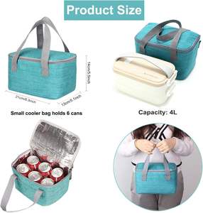 Carré 4L Fourre-Tout Isolé Sac <span class=keywords><strong>À</strong></span> Cordon Thermique Coton Toile Refroidisseur <span class=keywords><strong>Maurice</strong></span> Thème 600d <span class=keywords><strong>À</strong></span> La Mode Usine Directe En Gros - Product Image 3