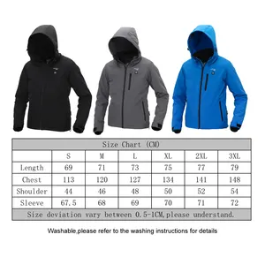Jaket Panas Musim Dingin 12V, Jaket Penghangat Elektrik, Mantel Panas Pakaian 7.4V Dipanaskan