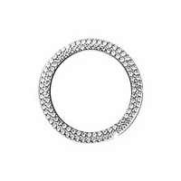 Anneau décoratif universel pour démarrage à une touche de voiture, double rangée de cristaux en strass, garniture de commutateur d'allumage en métal chromé