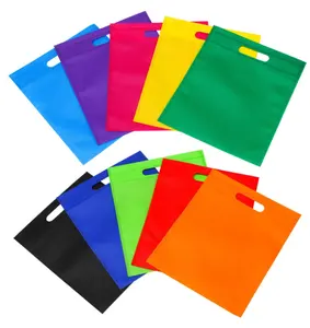 Bolsas de mano de tela reciclable con estampado personalizado, Popular, barata, no tejida, con logotipo